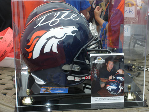 Tim Tebow autographed Broncos helmet